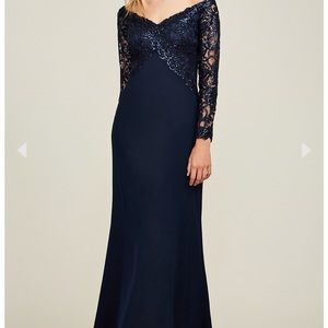 Tadashi Shoji long burgundy elegant gown.